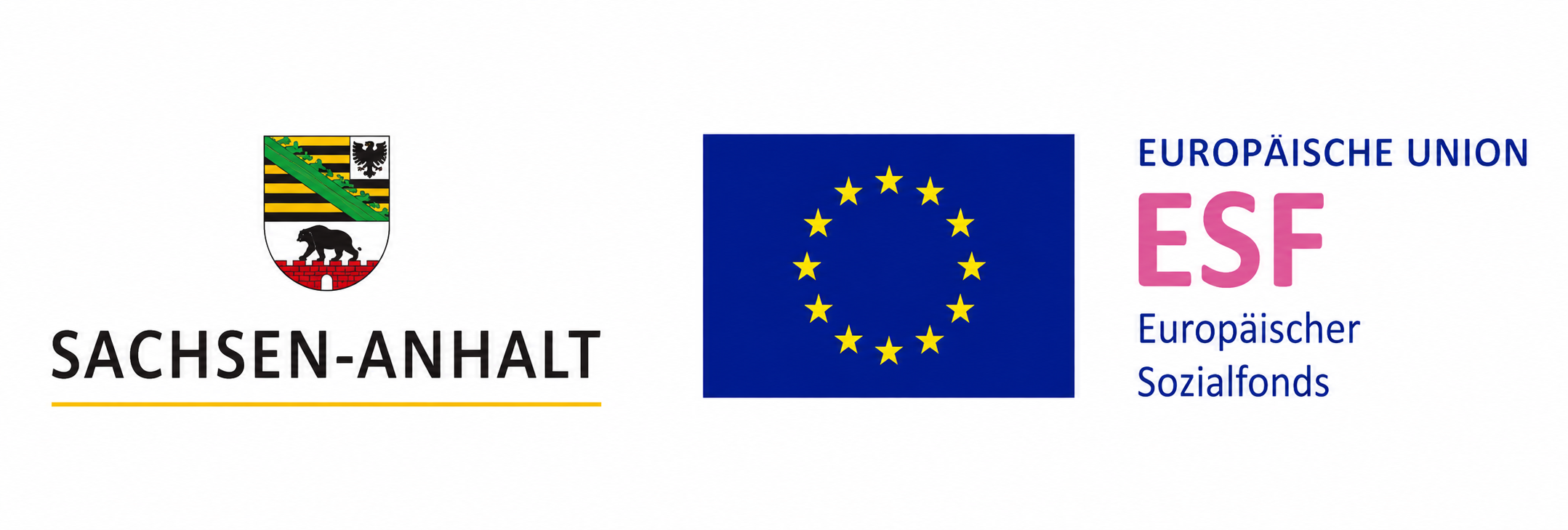 Logos: Land Sachsen-Anhalt und Europäische Union – Europäischer Sozialfonds (ESF)